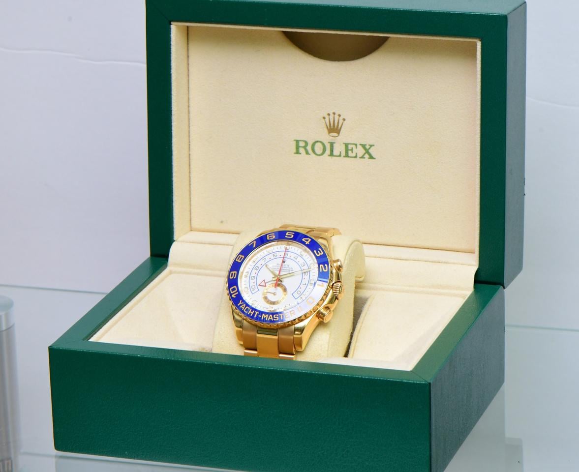 Rolex Yacht-Master II 116688 Yellow Gold White Dial Blue Bezel