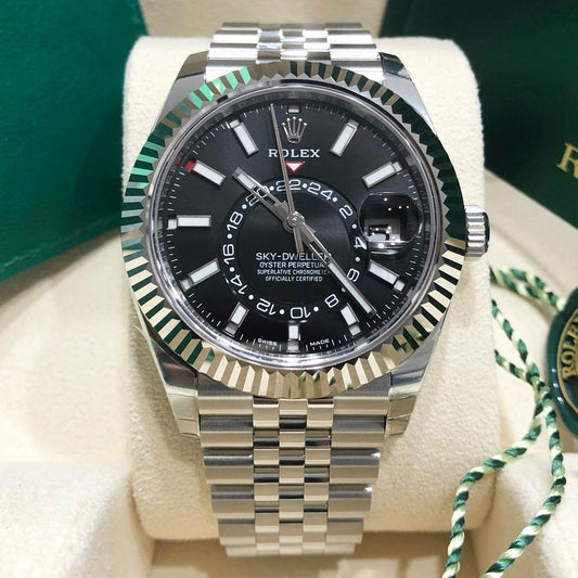 Rolex Sky-Dweller 326934 Black Dial Stainless Steel Jubilee 42mm