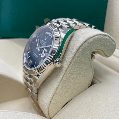 Rolex Day-Date 40 228239 White Gold Blue Roman Dial 40mm