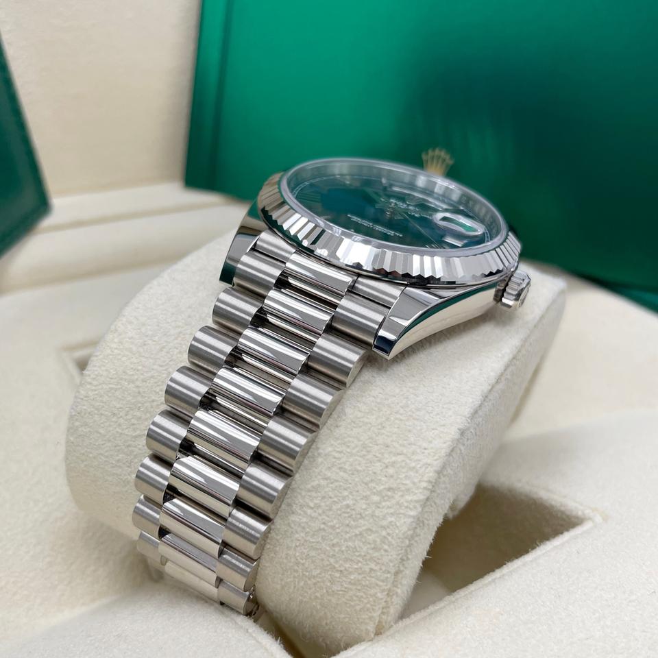 Rolex Day-Date 40 228239 White Gold Blue Roman Dial 40mm