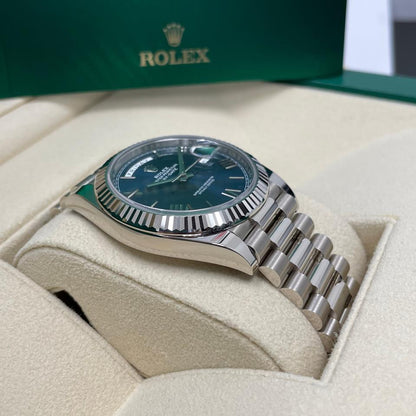 Rolex Day-Date 40 228239 White Gold Blue Roman Dial 40mm