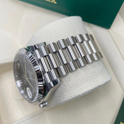 Rolex Day-Date 40 228239 White Gold Blue Roman Dial 40mm