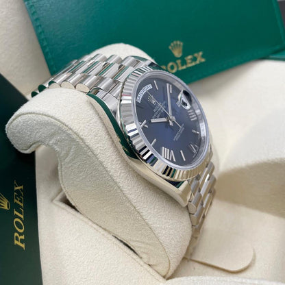 Rolex Day-Date 40 228239 Blue Ombré Roman Dial White Gold 40mm