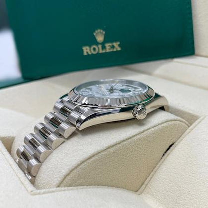 Rolex Day-Date 40 228239 White Gold Meteorite Baguette Diamond Dial 40mm