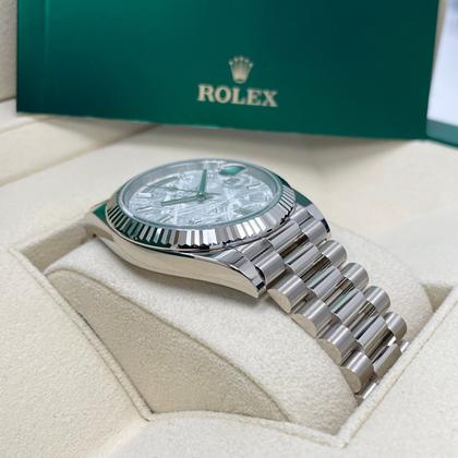 Rolex Day-Date 40 228239 White Gold Meteorite Baguette Diamond Dial 40mm