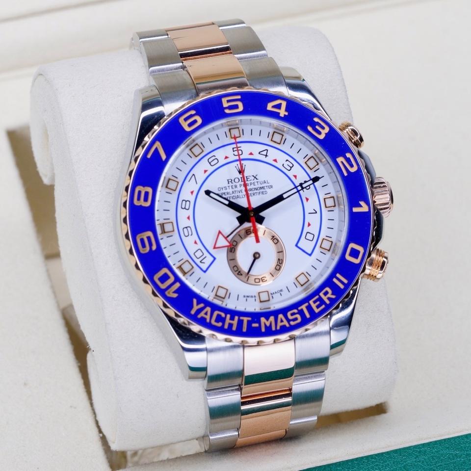 Rolex Yacht-Master II 116681 Two-Tone Rose Gold & Steel White Dial