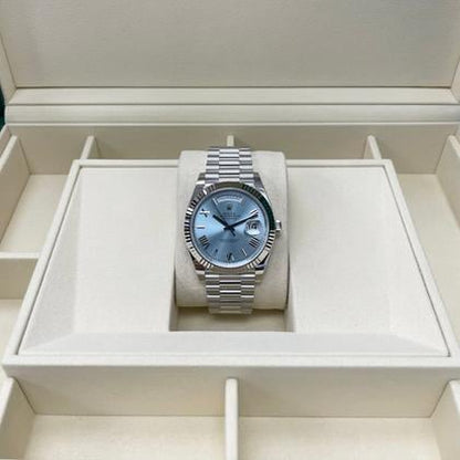Rolex Day-Date 40 228236 Platinum Ice Blue Roman Dial 40mm