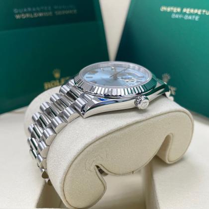 Rolex Day-Date 40 228236 Platinum Ice Blue Roman Dial 40mm