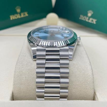 Rolex Day-Date 40 228236 Platinum Ice Blue Roman Dial 40mm