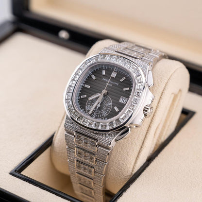 Patek Philippe Nautilus 5980/1400G-010 White Gold Black Diamond Dial