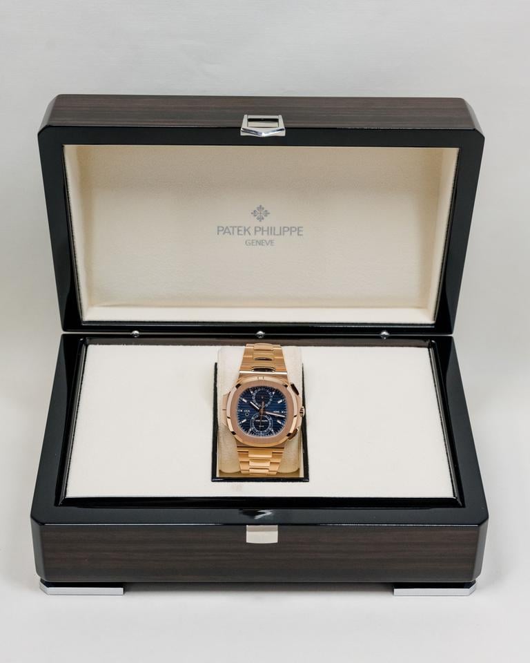 Patek Philippe Nautilus Travel Time 5990/1R-001 Rose Gold Blue Dial