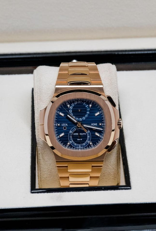 Patek Philippe Nautilus Travel Time 5990/1R-001 Rose Gold Blue Dial