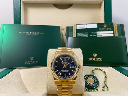 Rolex Day-Date 36 118238 Black Index Dial Yellow Gold President 36mm