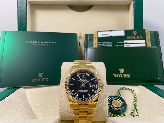 Rolex Day-Date 36 118238 Black Index Dial Yellow Gold President 36mm