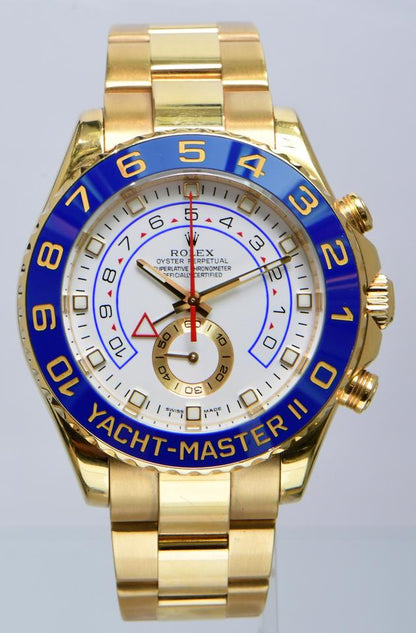 Rolex Yacht-Master II 116688 Yellow Gold White Dial Blue Bezel