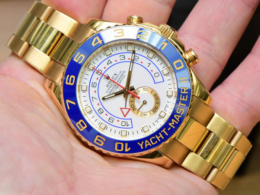 Rolex Yacht-Master II 116688 Yellow Gold White Dial Blue Bezel