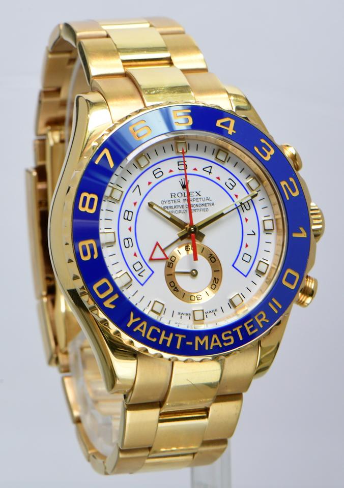 Rolex Yacht-Master II 116688 Yellow Gold White Dial Blue Bezel