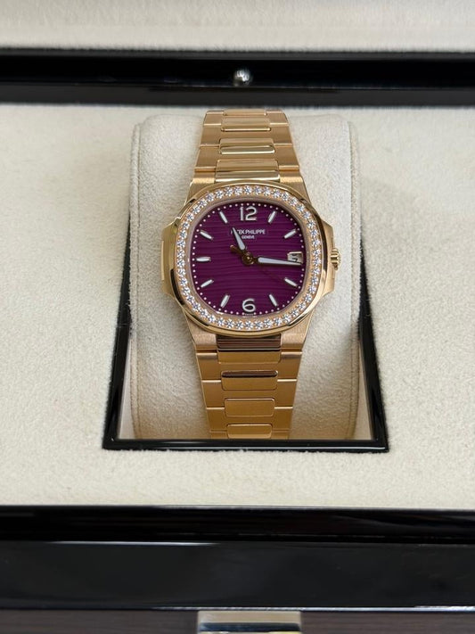 Patek Philippe Nautilus 7010/1R-013 32mm Purple Dial Rose Gold