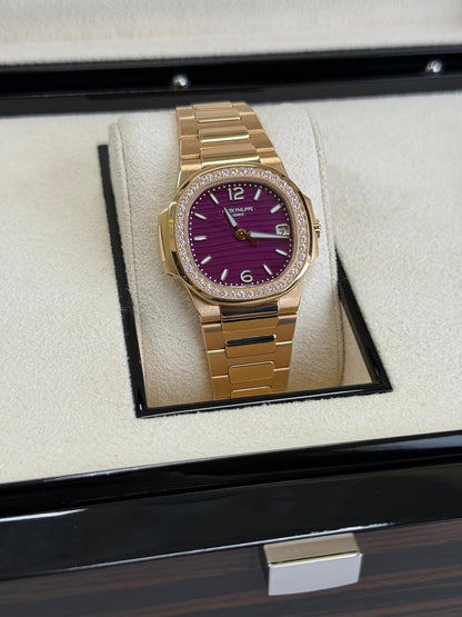 Patek Philippe Nautilus 7010/1R-013 32mm Purple Dial Rose Gold