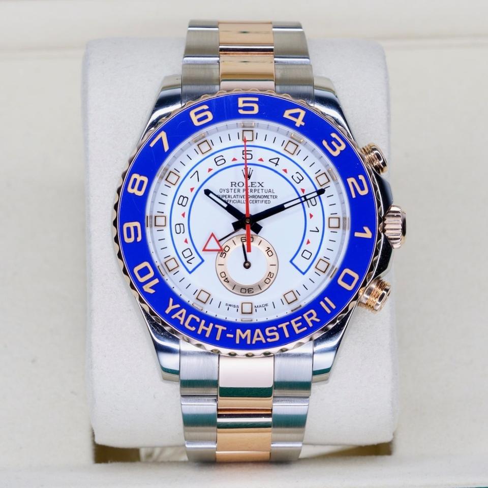 Rolex Yacht-Master II 116681 Two-Tone Rose Gold & Steel White Dial