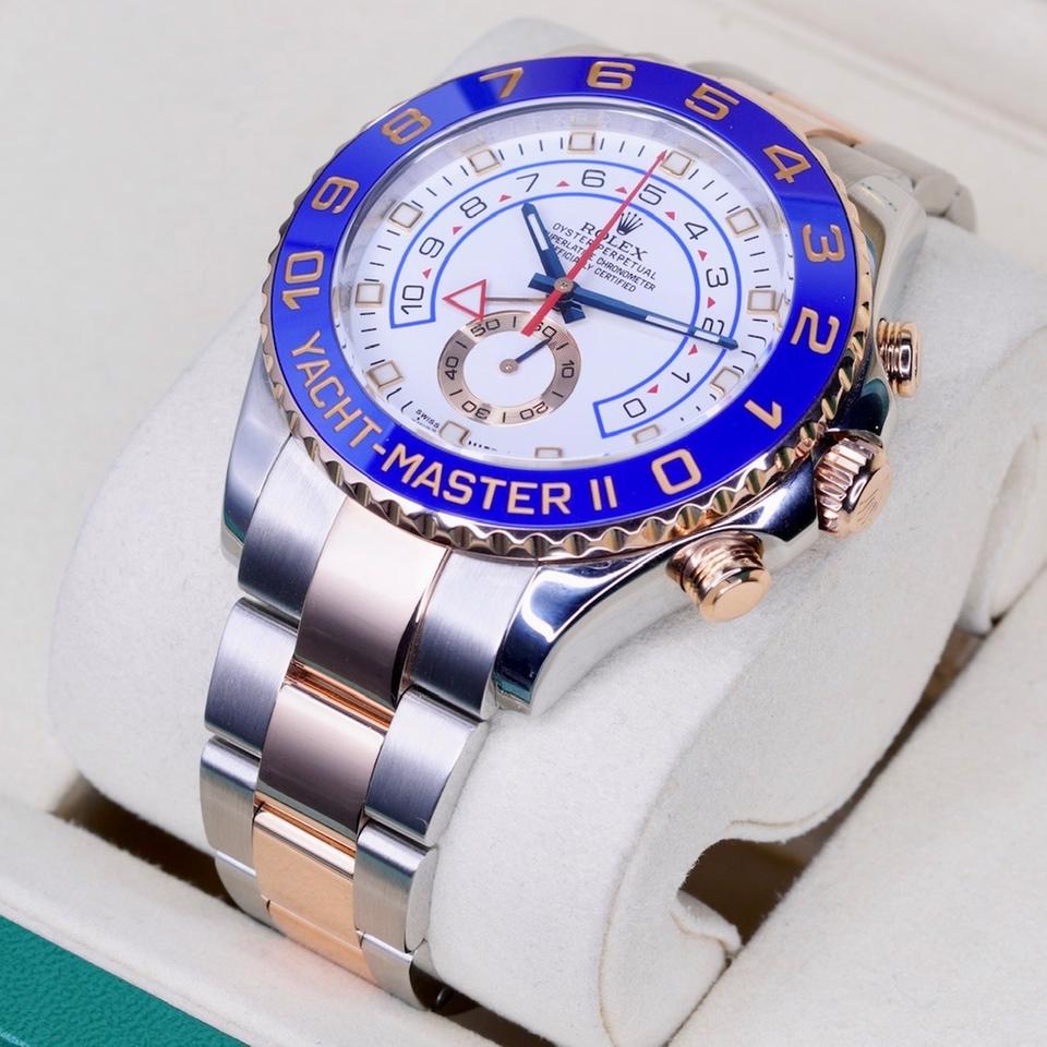 Rolex Yacht-Master II 116681 Two-Tone Rose Gold & Steel White Dial