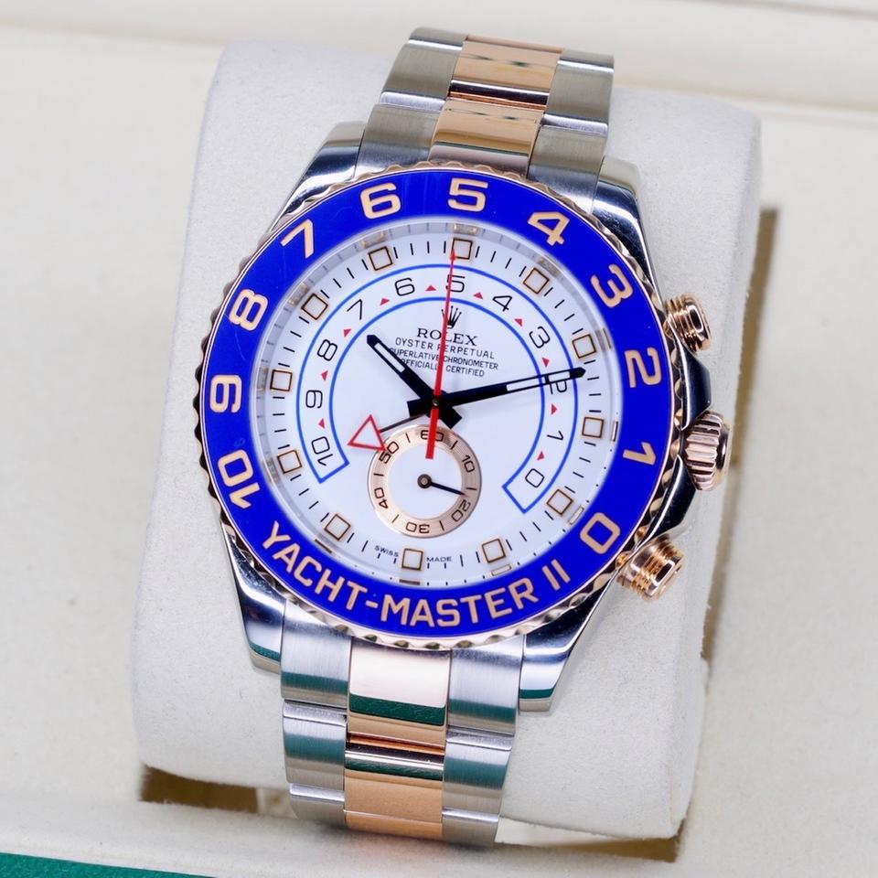 Rolex Yacht-Master II 116681 Two-Tone Rose Gold & Steel White Dial