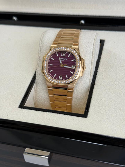 Patek Philippe Nautilus 7010/1R-013 32mm Purple Dial Rose Gold